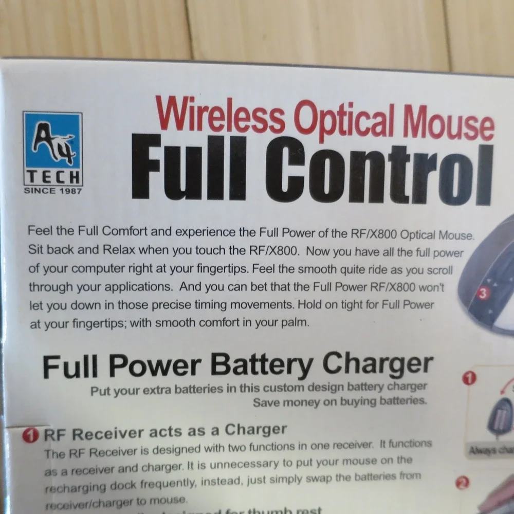 NOS - A4 Tech RFOP-49 RP-649 X800 Wireless Optical Mouse with Dual Scroll Wheels